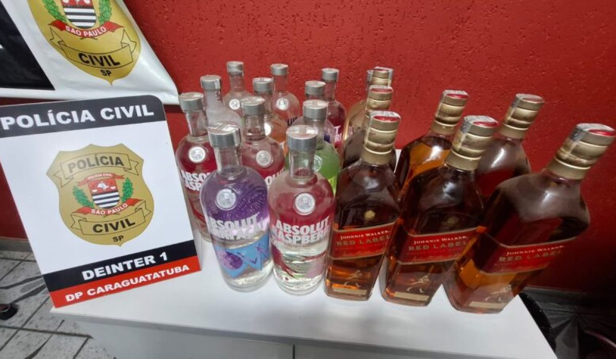 Fiscalização em adegas de Caraguatatuba resulta em prisão e apreensão de bebidas falsificadas