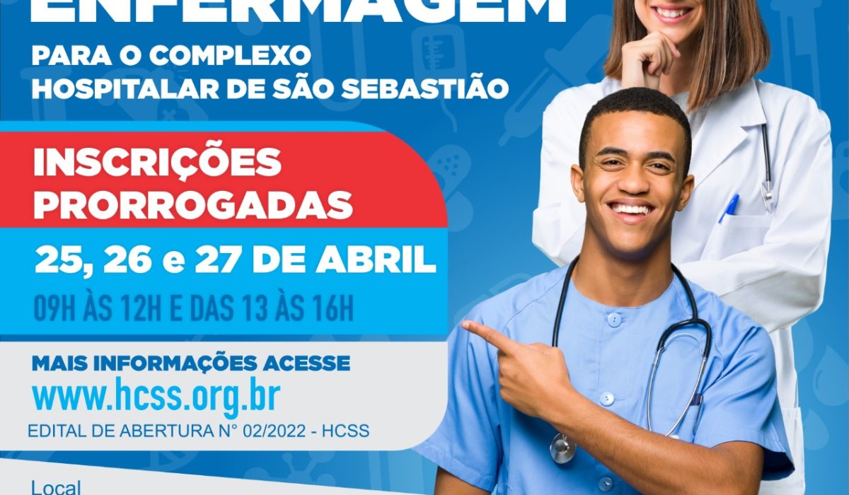 Inscrições prorrogadas - técnico de enfermagem